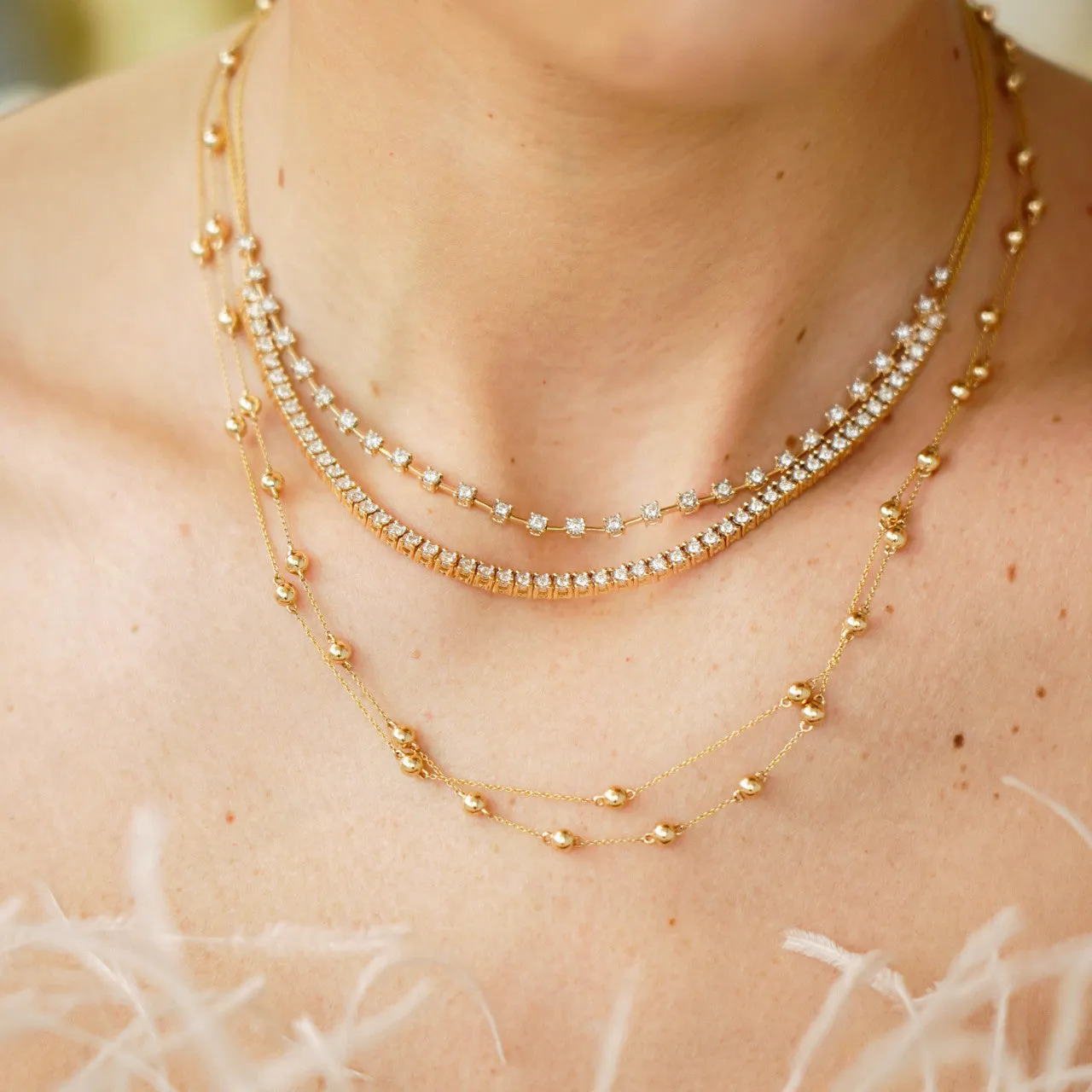 Ava Bea Diamond Tennis Necklace in Yellow Gold