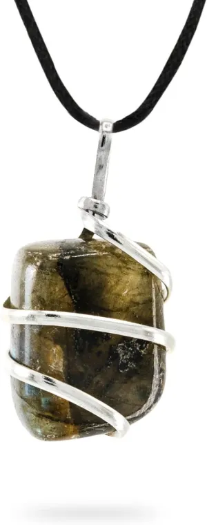 Ayana Crystals Labradorite Pendant Necklace  Wire Wrapped Natural Healing Crystal for Transformation & Intuition, Handcrafted Chakra Jewelry for Women, Ethically Sourced