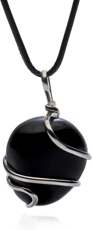 Ayana Crystals Obsidian Pendant Necklace - Handcrafted Black Obsidian Healing Crystal Jewelry for Protection & Grounding, Chakra Necklace for Men & Women, Ethically Sourced