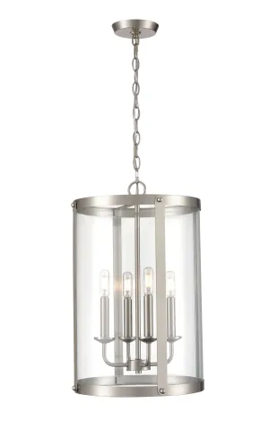 Aydenn Pendant - Brushed Nickel - Clear Glass - 15.75in. Diameter - E12 Candelabra Base
