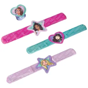 Barbie Slap Bracelets, 4 Count