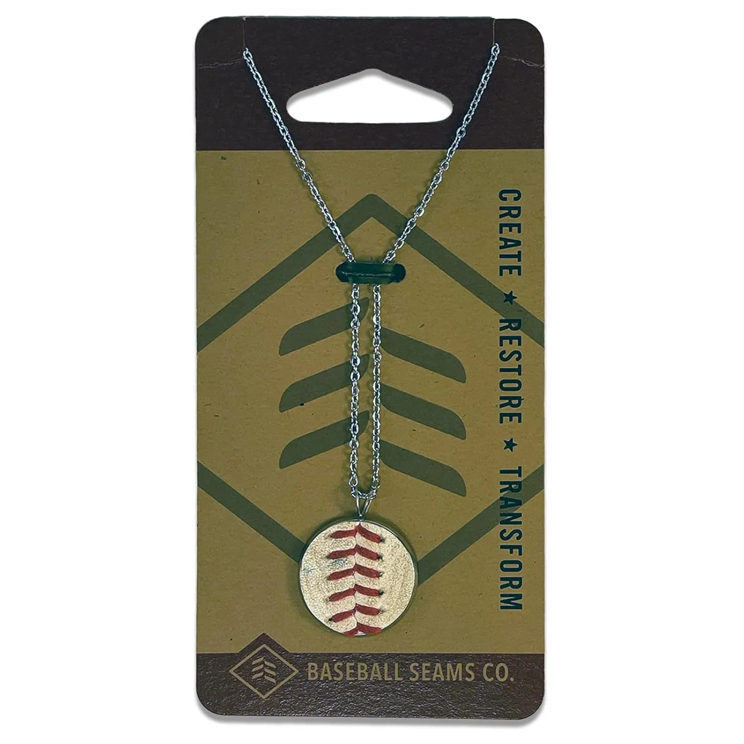 Baseball Seams Co. Dainty Necklace and Pendant - Handcrafted from Used Baseballs - Perfect for Mom Grandma Daughter Sister Baseball Fan