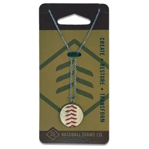 Baseball Seams Co. Dainty Necklace and Pendant - Handcrafted from Used Baseballs - Perfect for Mom Grandma Daughter Sister Baseball Fan