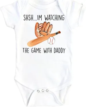 Baseball Watching - Baby Boy Girl Clothes Infant Bodysuit Funny Cute Compatible with Newborn