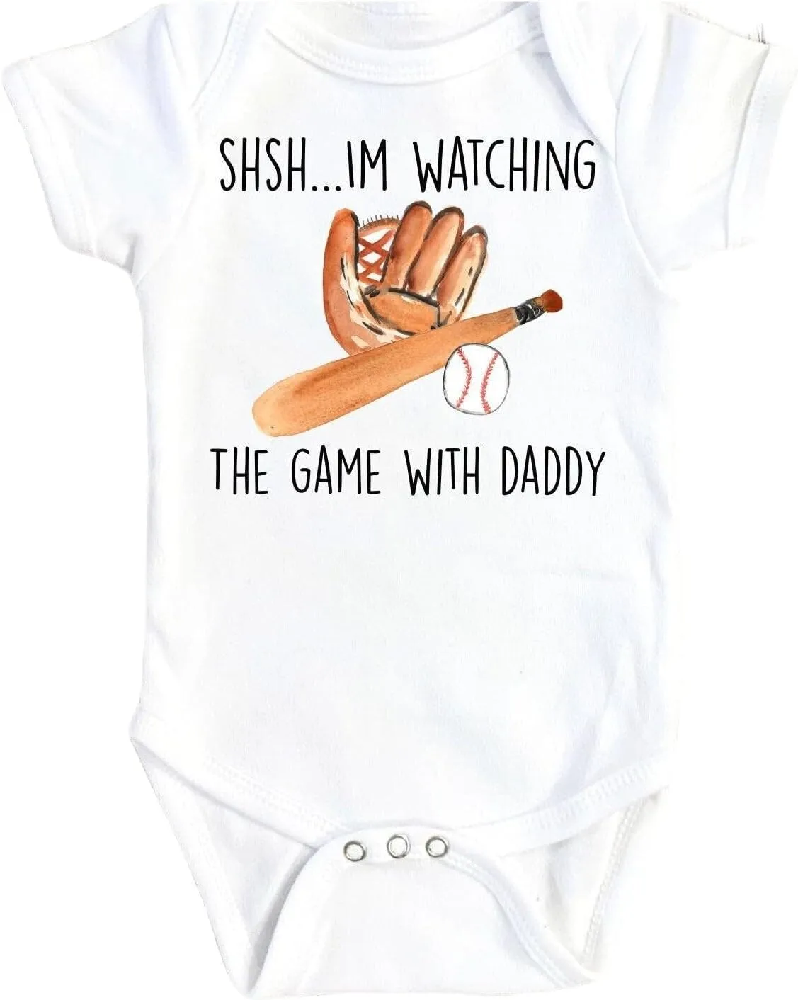 Baseball Watching - Baby Boy Girl Clothes Infant Bodysuit Funny Cute Compatible with Newborn