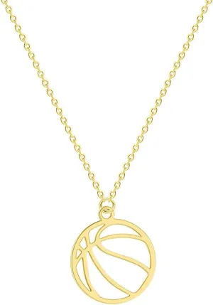 Basketball Volleyball Pendant Necklace Minimalist Ball Games Lovers Gift Minimalist Basketball Pendant Volleyball Necklace Birthday Gift for Women Teens