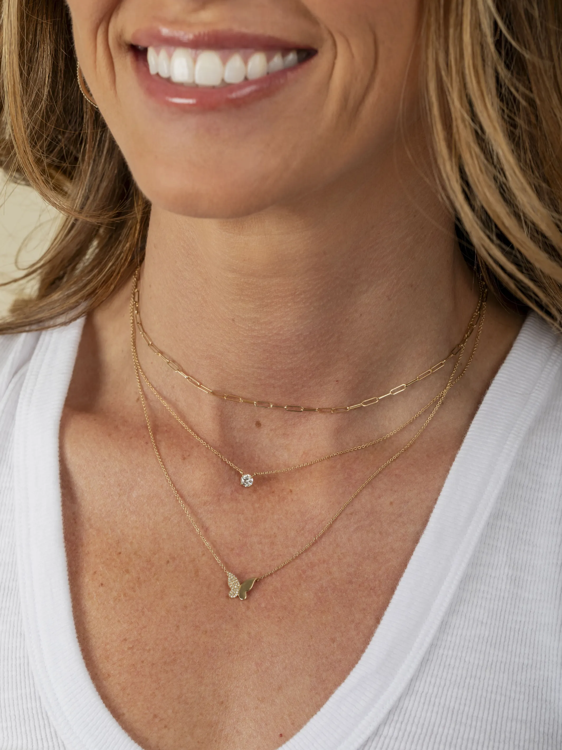 Bella Butterfly Necklace 14K