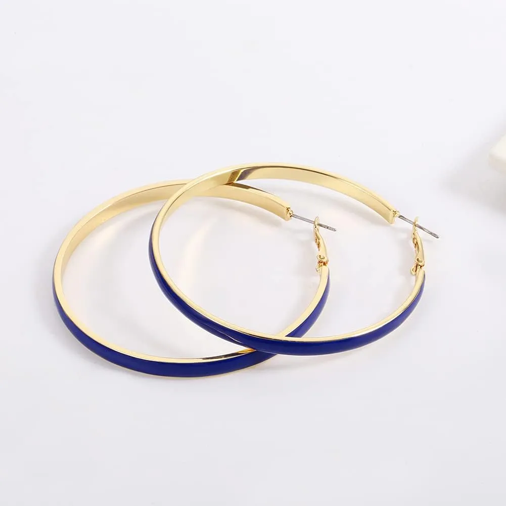 Big Hoop Earrings for Women, Black/Red/Blue/Cream Colored Hoops Earrings for Women Gift 62mm