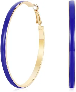 Big Hoop Earrings for Women, Black/Red/Blue/Cream Colored Hoops Earrings for Women Gift 62mm