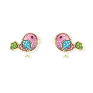 Bird Shape Gold Earrings