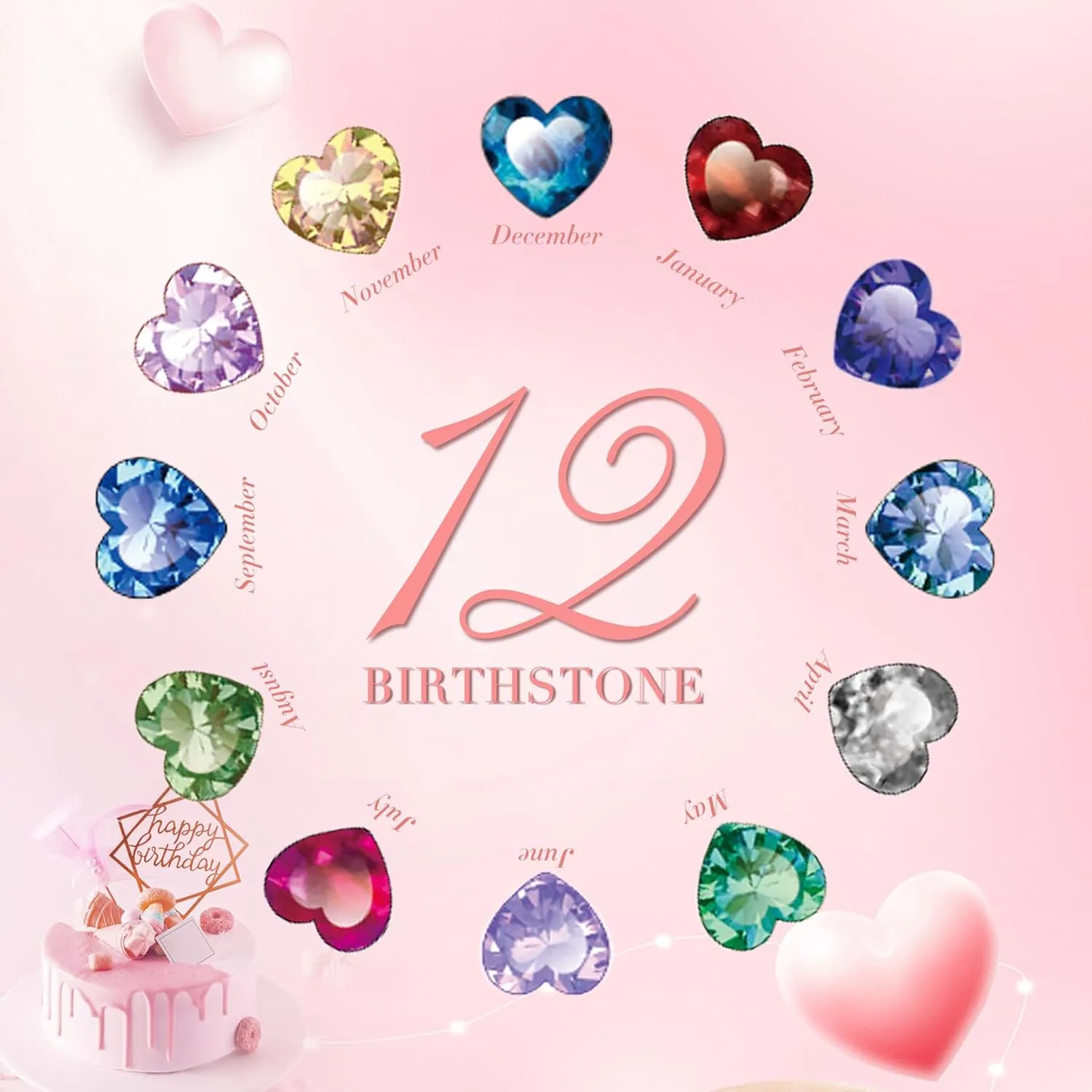 Birthstone Bracelets for Women Trendy: Infinity Heart Tennis Bracelet with Cubic Zirconia, Adjustable Silver Bracelet Christmas Mother's Day Birthday Anniversary Jewelry Gifts for Women Wife Mom