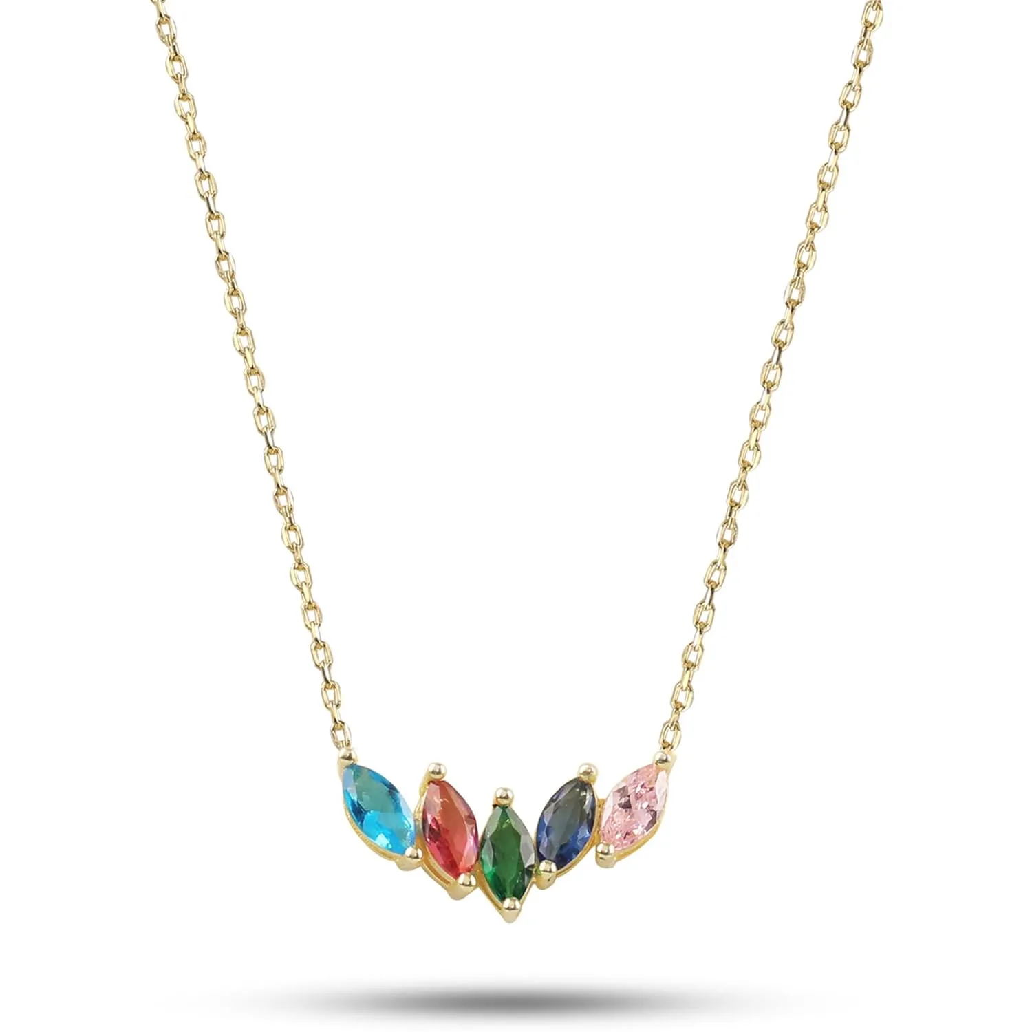 Birthstone Necklace, 925 Sterling Silver Handmade Dainty Jewelry, Custom Family Birthstone Jewelry, Gemstone Necklaces, Gift for Birthday, Mothers Day, Push Present for New Mom