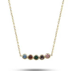 Birthstone Necklace, 925 Sterling Silver Handmade Dainty Jewelry, Custom Family Birthstone Jewelry, Gemstone Necklaces, Gift for Birthday, Mothers Day, Push Present for New Mom