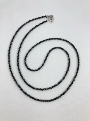 Black Spinel with Hill Tribe Silver Necklace