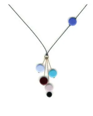 Blue Disks on Gold Pins, German Vintage Glass Beads