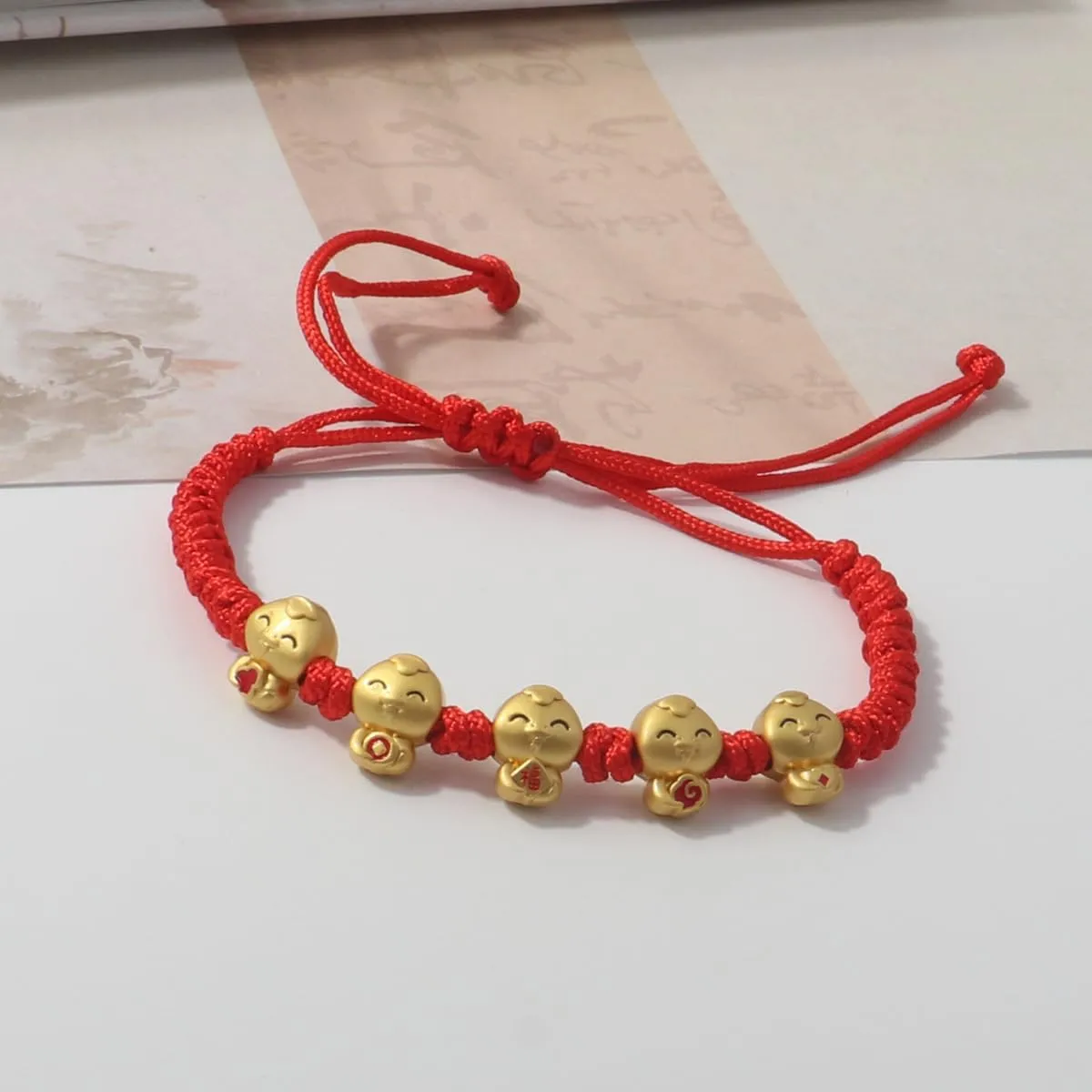 Blue Drop 2025 New Year of Snake Bracelet Braided Rope Red String Lucky Chinese Zodiac Animal Adjustable Bracelet New Year Feng Shui Snake Charm Jewelry for Women Men