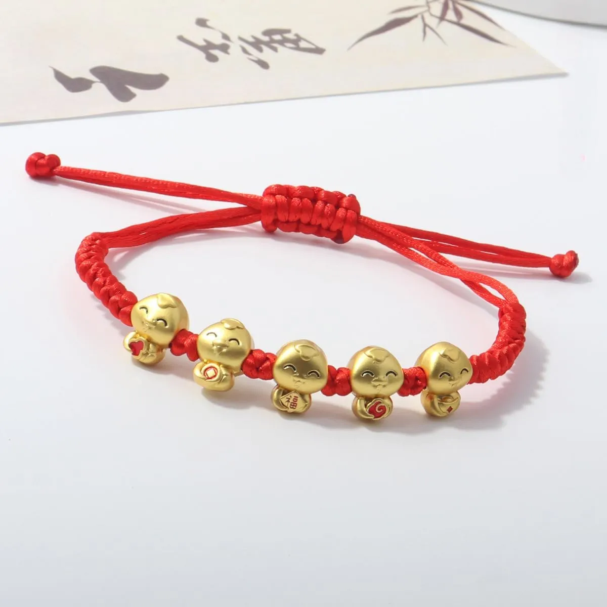 Blue Drop 2025 New Year of Snake Bracelet Braided Rope Red String Lucky Chinese Zodiac Animal Adjustable Bracelet New Year Feng Shui Snake Charm Jewelry for Women Men