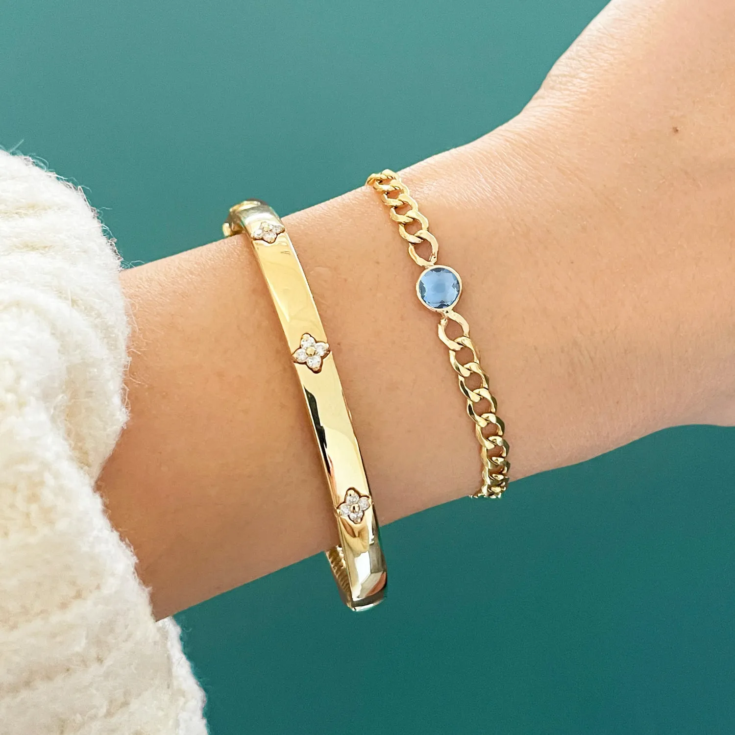 Blue Topaz Curb Bracelet