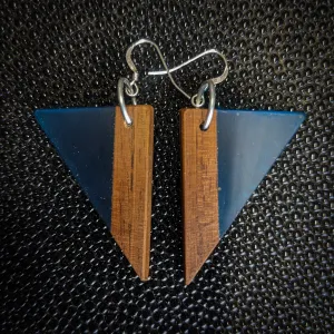 Blue Triangles Dangle Earrings