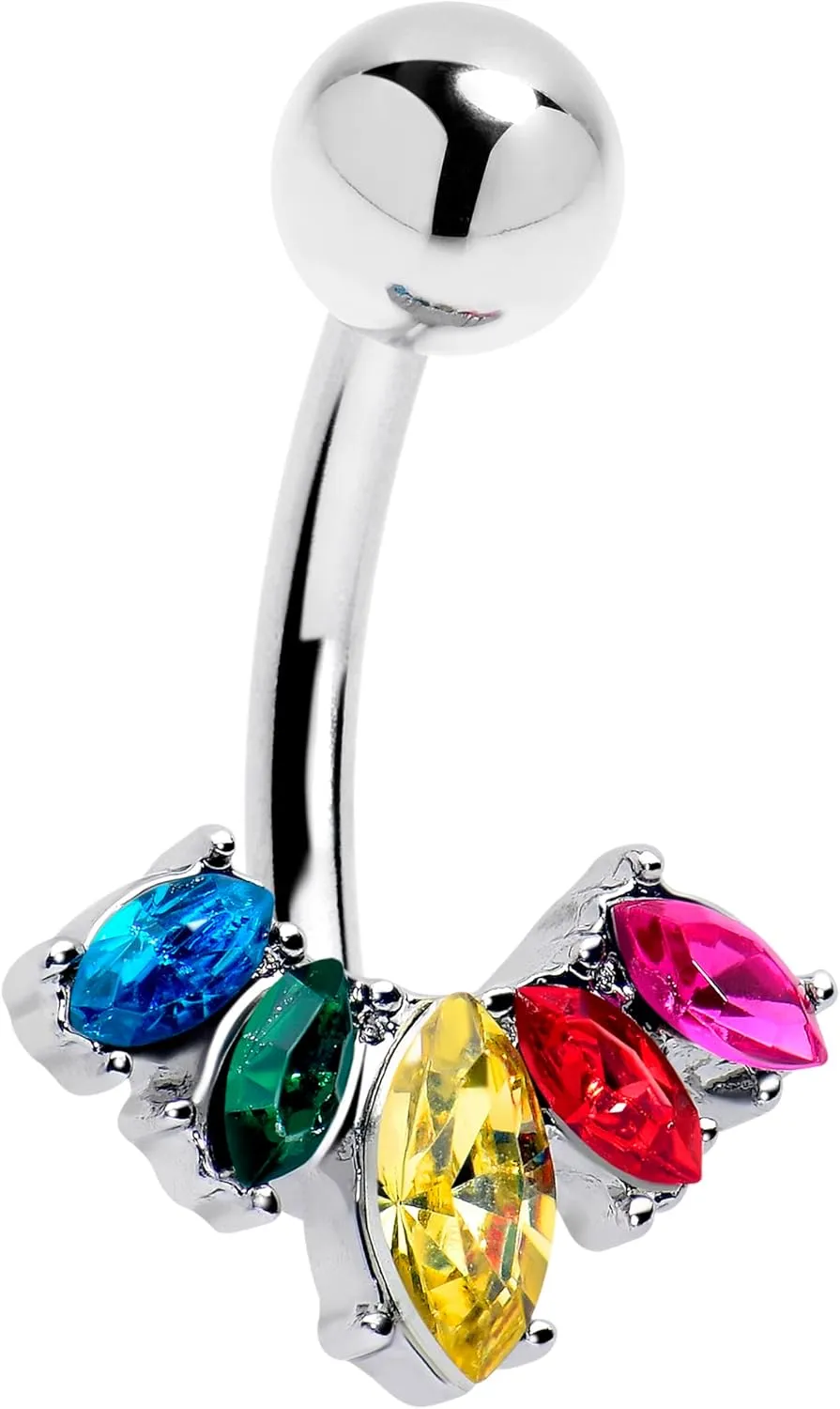 Body Candy Belly Ring - 316L Stainless Steel Navel Ring Piercing Pride Fancy Glam Belly Button Ring for Women Men