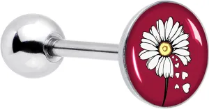 Body Candy Surgical Steel Tongue Ring Love Me Not Flower Tongue Piercing Jewelry