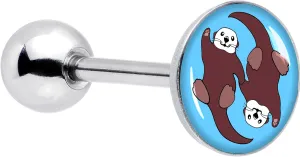 Body Candy Surgical Steel Tongue Ring Oh My Otters Animal Tongue Piercing Jewelry