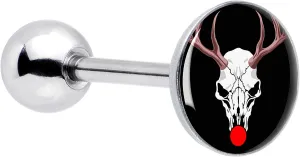Body Candy Winter Holiday Surgical Steel Tongue Ring Christmas Dead Nosed Reindeer Tongue Piercing Jewelry