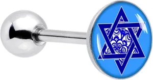 Body Candy Winter Holiday Surgical Steel Tongue Ring Floral Star of David Tongue Piercing Jewelry