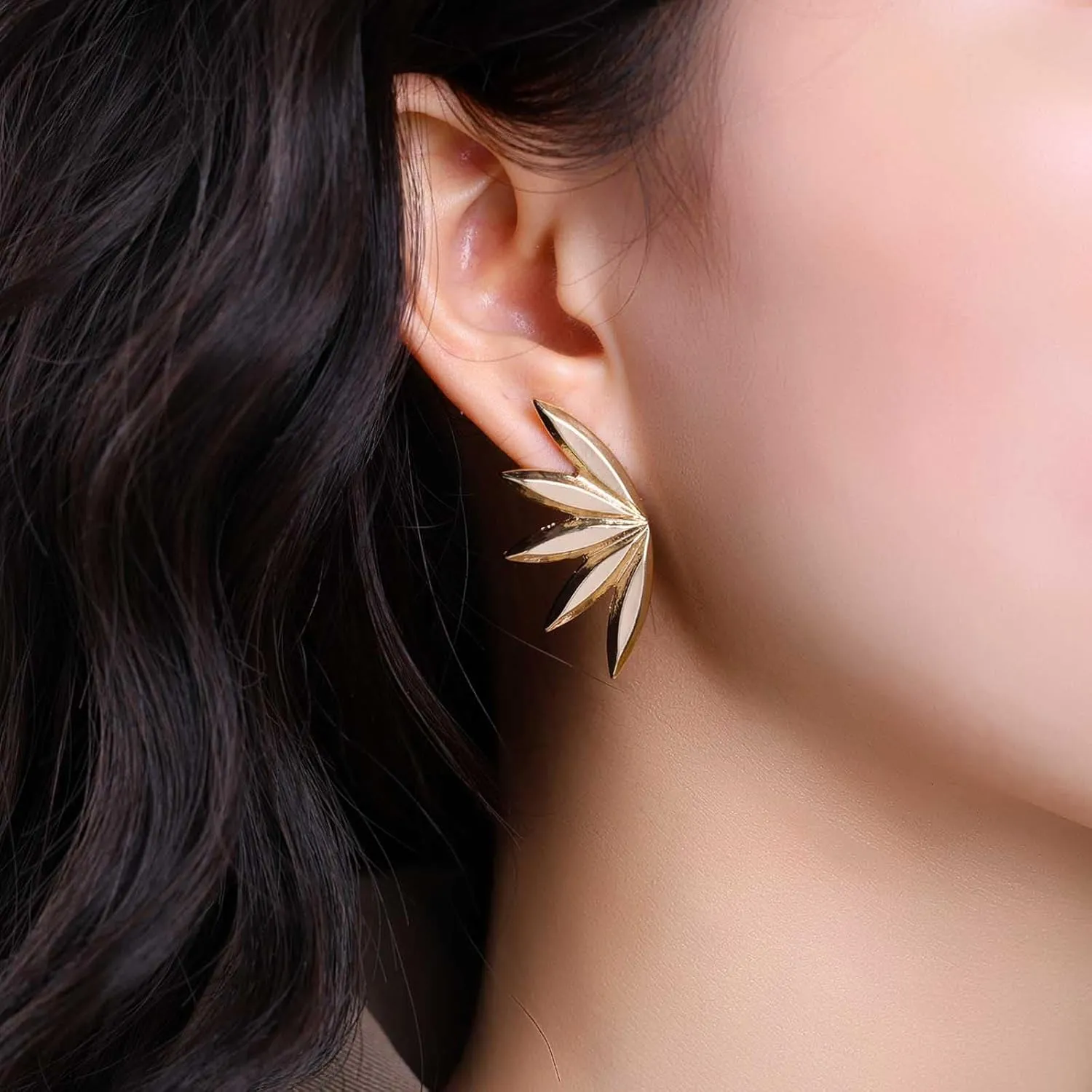 Bohemia Lotus Flower Earrings Lotus Flower Stud Earrings Lotus Flower Dangle Earrings Minimalist Gold Earrings Geometric Earrings Jewelry for Women