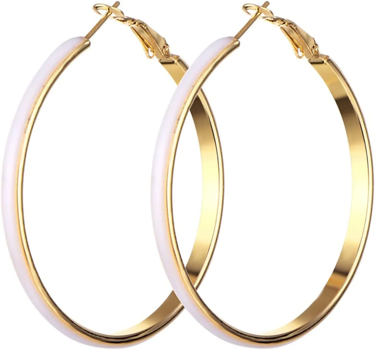 Bohemian Multicolor Enamel Round Dangle Drop Earrings 5cm Circle Hoop Exaggerate Lightweight Geometric Statement Cool Boho Brincos Jewelry for Women