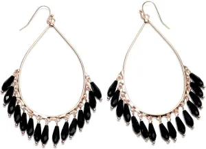 Boho Beaded Chandelier Earrings Statement Teardrop Crystal Tassel Drop Dangle Earrings for Women Summer Vacation Jewelry