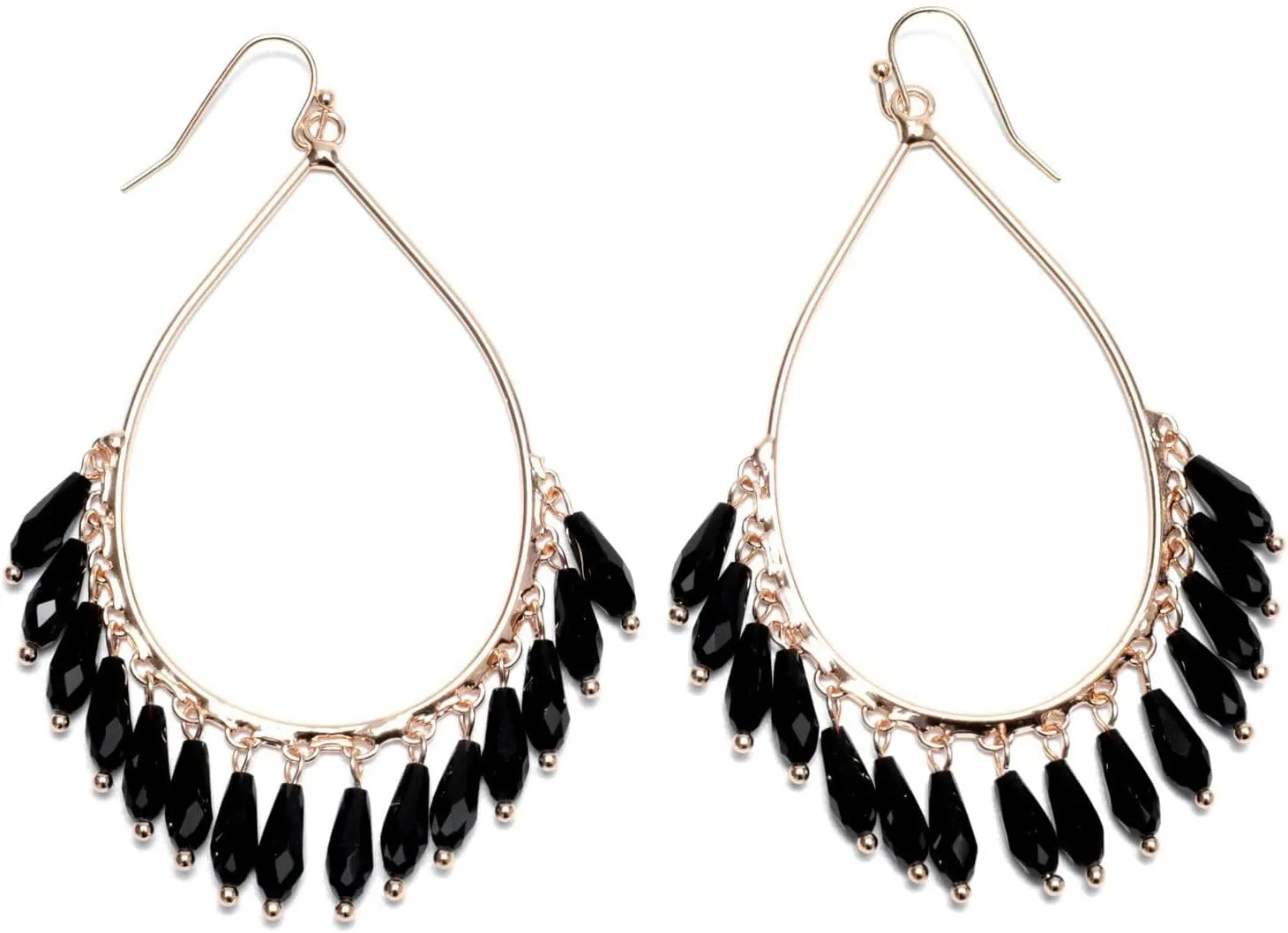 Boho Beaded Chandelier Earrings Statement Teardrop Crystal Tassel Drop Dangle Earrings for Women Summer Vacation Jewelry