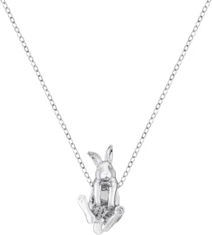 Bolenvi Dangling Jack Rabbit Pendant Necklace Easter Jewelry with 925 Sterling Silver Adjustable Chain