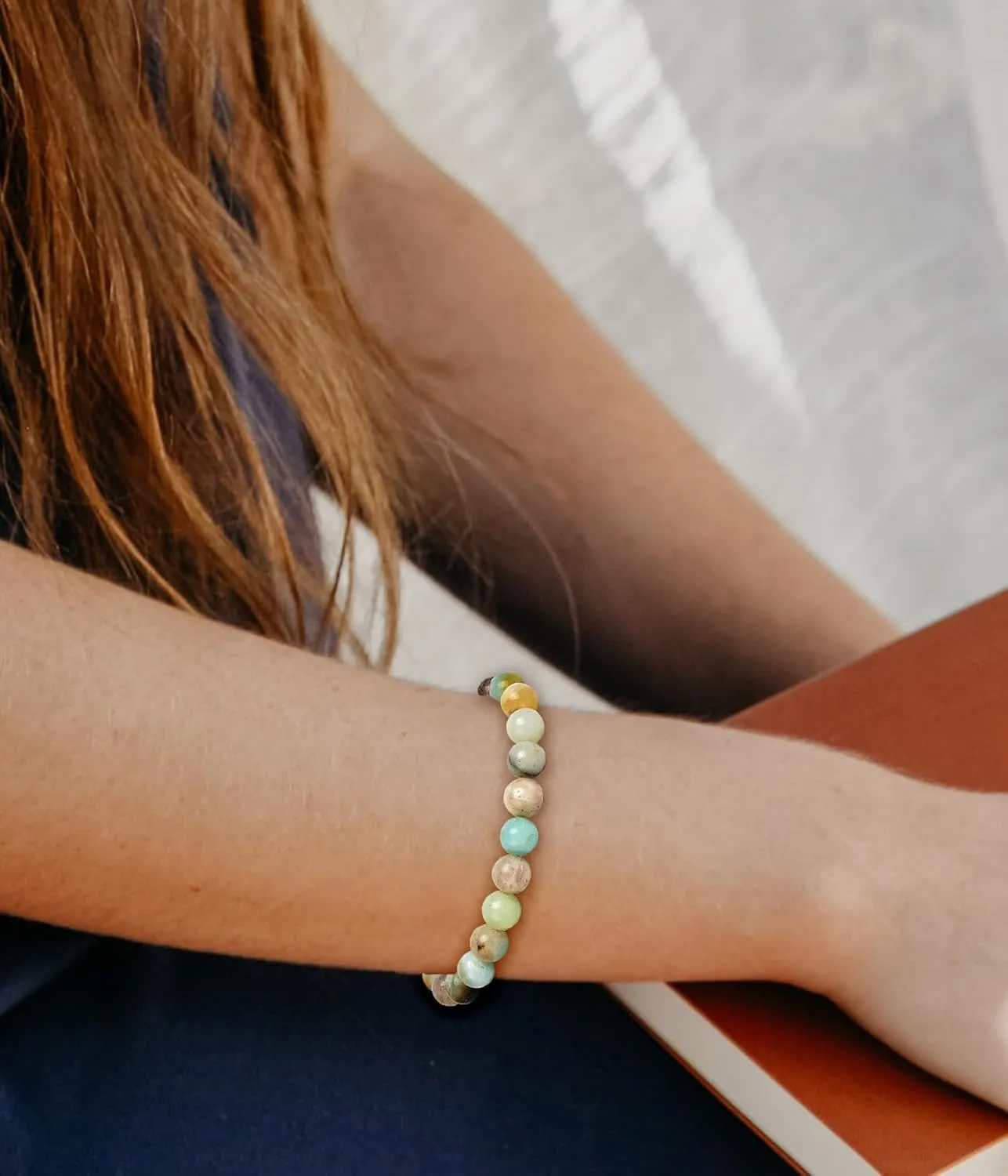 BOMAIL Natural Stone Bracelet for Women Men - 8MM Semi-Precious Gemstone Beaded Bracelet Healing Crystal Stretch Bracelet Yoga Bracelets Jewelry