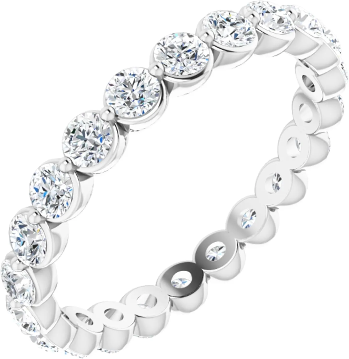 Bonyak Jewelry Platinum 1 1/4 CTW Lab-Grown Diamond Eternity Band Handcrafted, Size 6