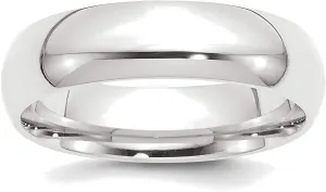 Bonyak Jewelry Platinum 6mm Comfort-Fit Wedding Band Size 10.5 Handcrafted