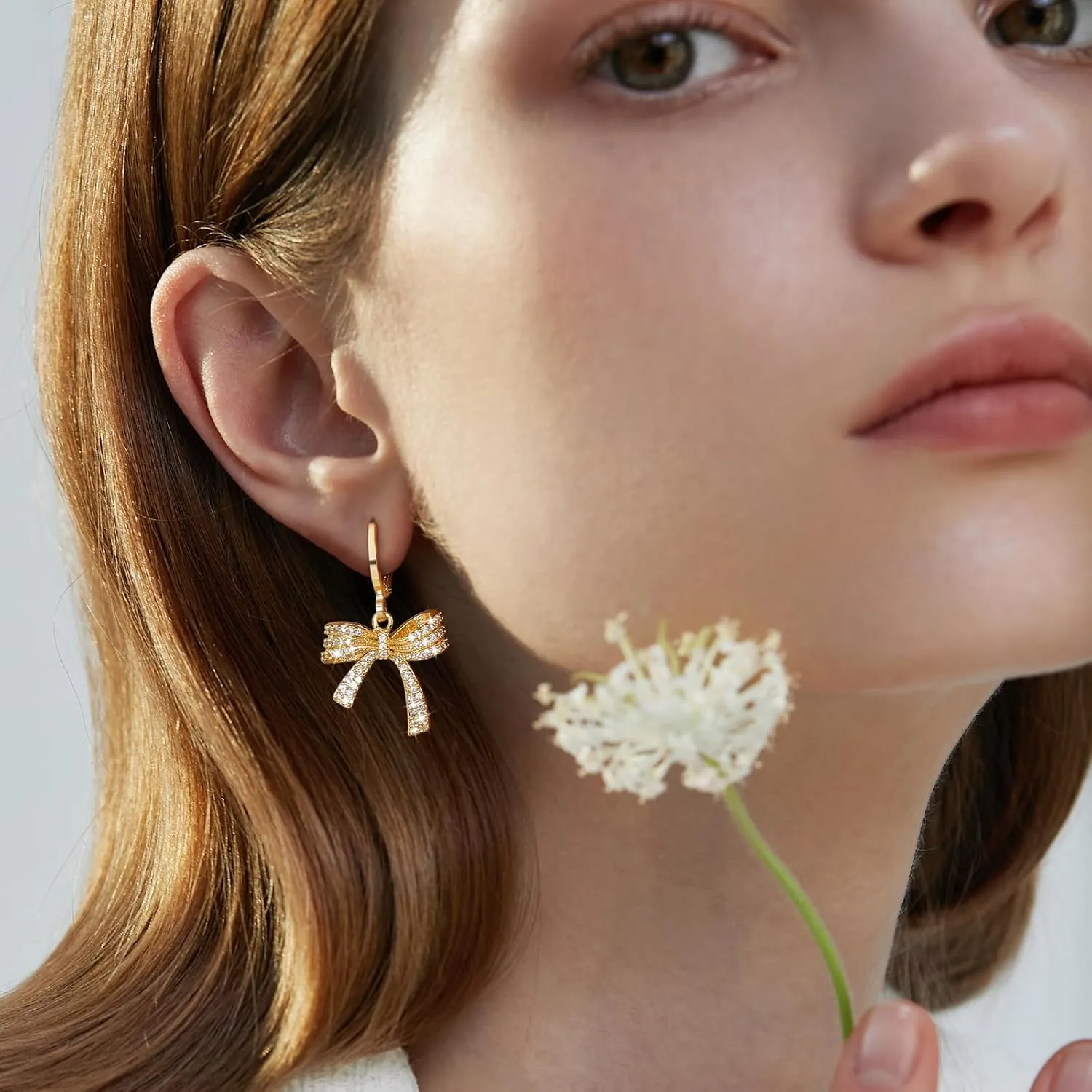 Bow Earrings Gold Earrings for Women 18K Gold Plated Drop Dangle Earrings Dainty Bow Twist Gold Huggie Hoop Earrings for Women Jewelry