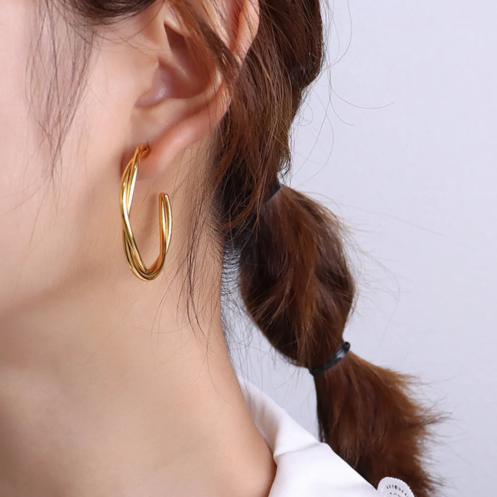 Boxed 2 Pairs of Kendra Elsa Earrings Set in Gold