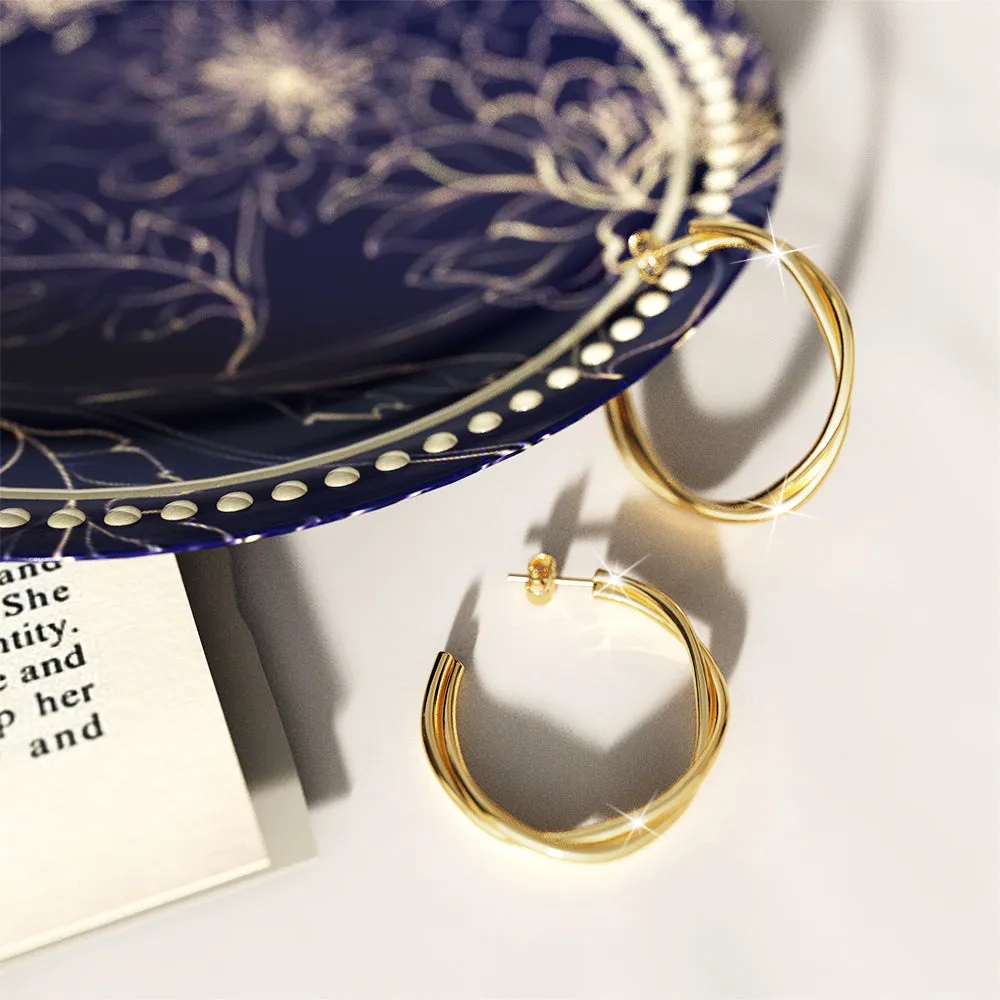 Boxed 2 Pairs of Kendra Elsa Earrings Set in Gold