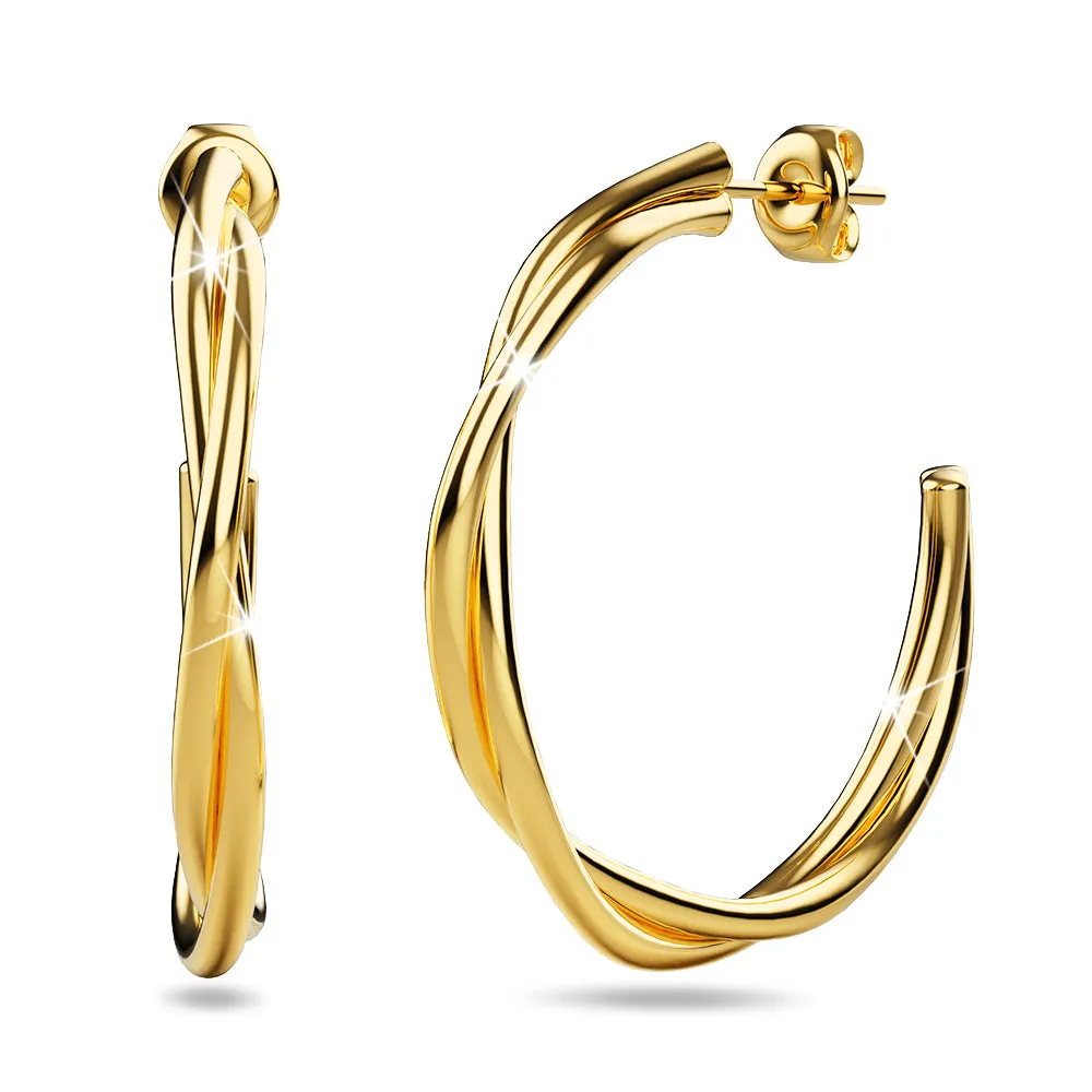 Boxed 2 Pairs of Kendra Elsa Earrings Set in Gold