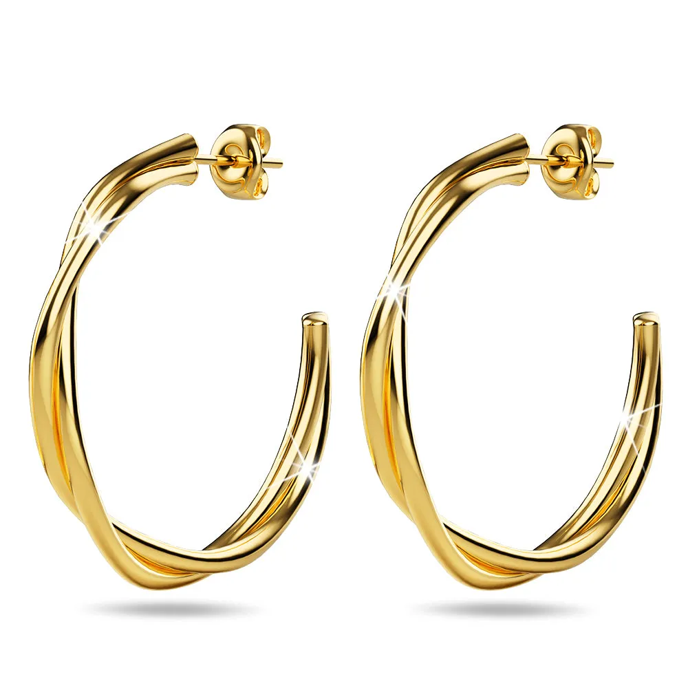 Boxed 2 Pairs of Kendra Elsa Earrings Set in Gold