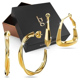 Boxed 2 Pairs of Kendra Elsa Earrings Set in Gold