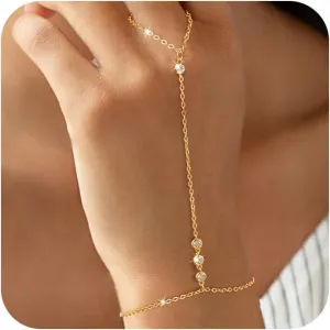 Bracelets for Women, Waterproof 14K Gold/Silver Plated Stackable Bracelets for Women Non Tarnish Trendy Dainty Paperclip Figaro Box Herringbone Hand Chain Bracelet Pack Stack Adjustable Jewelry for Women