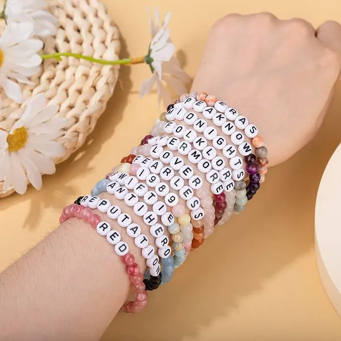 Bracelets | Taylor Swift Swiftie Natural Stone Friendship Bead Bracelet Set | Little Trendy