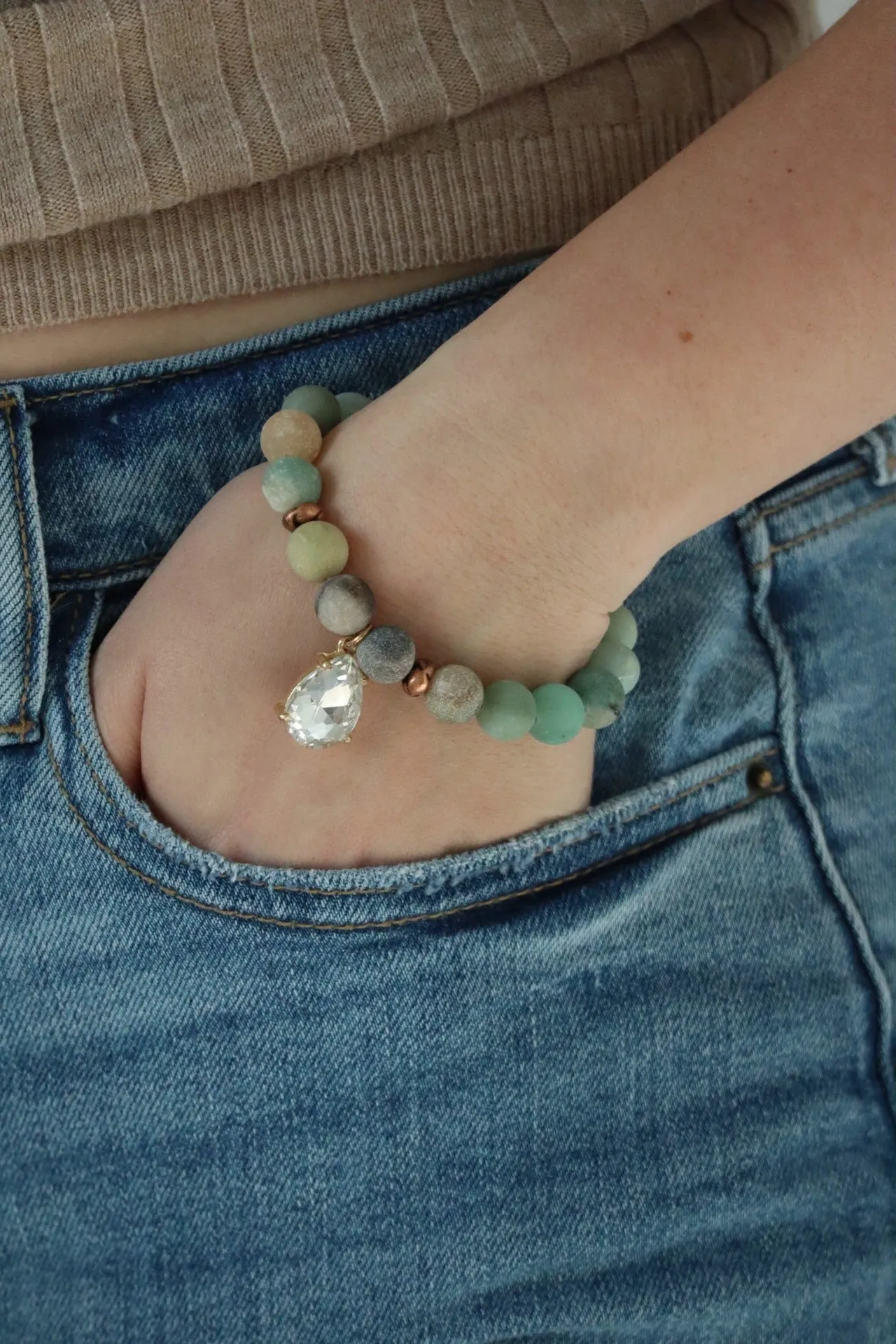 BREANA'S BLUE BEADED BRACELET - MULTI
