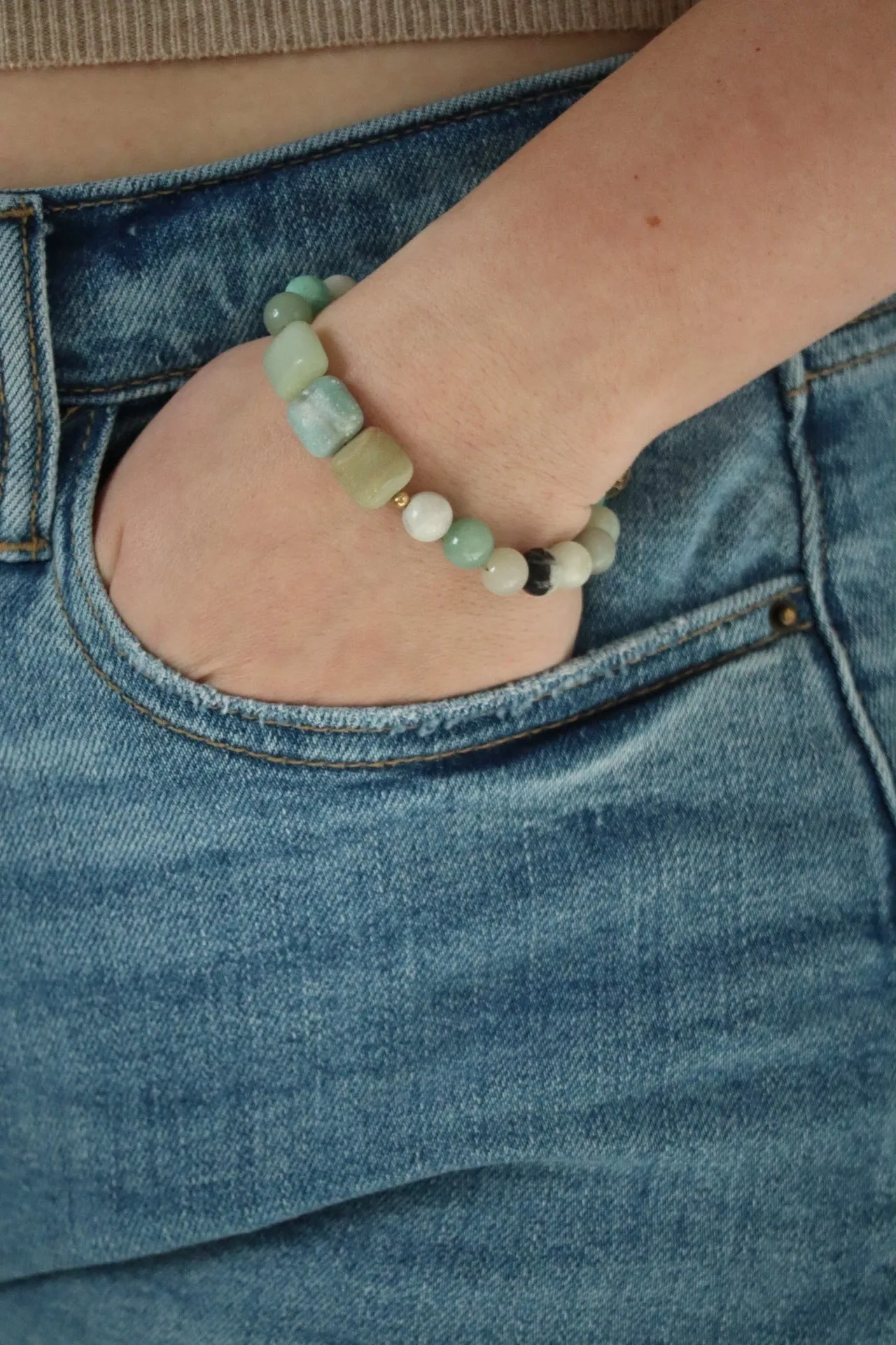 BREANA'S BLUE BEADED BRACELET - MULTI
