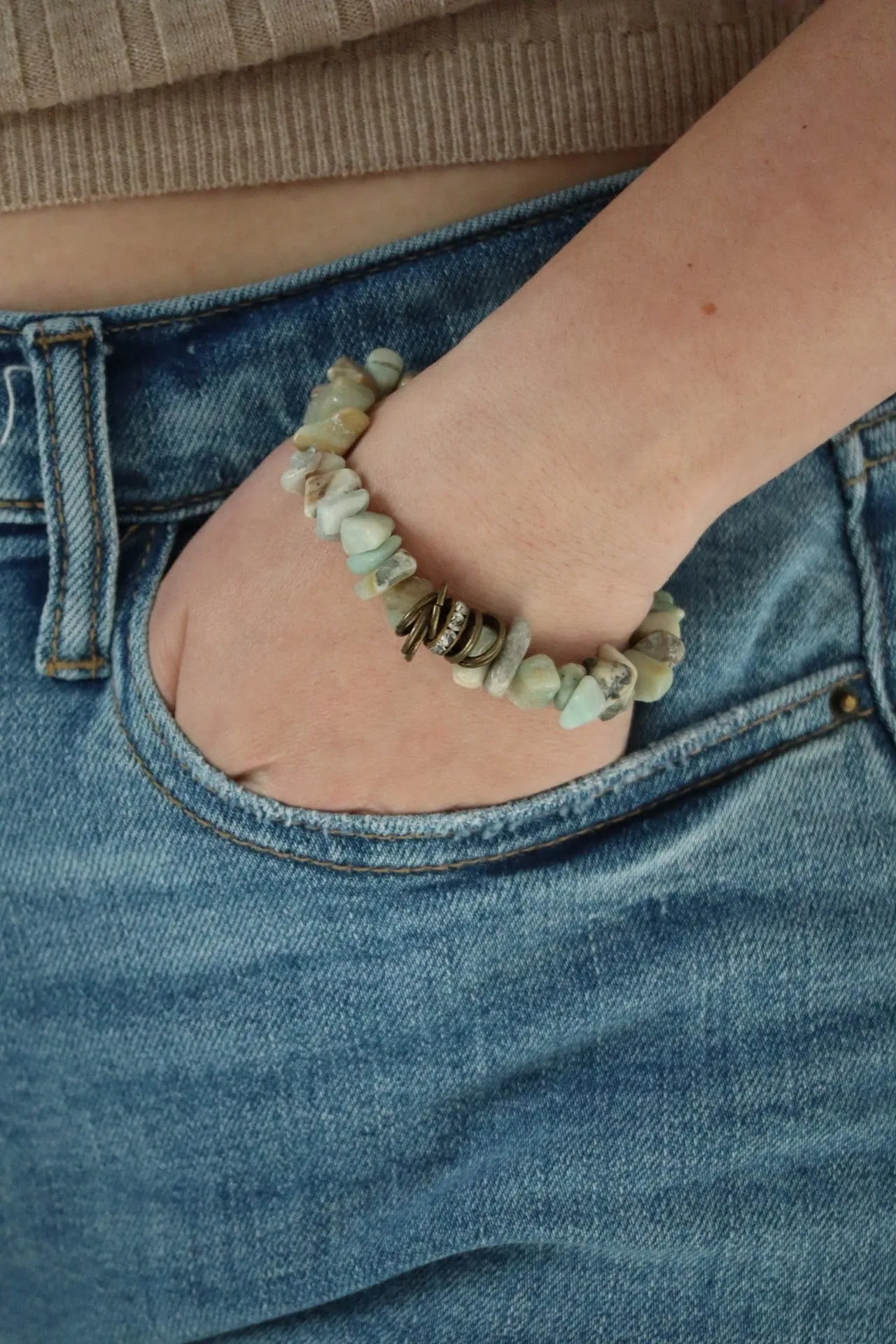 BREANA'S BLUE BEADED BRACELET - MULTI