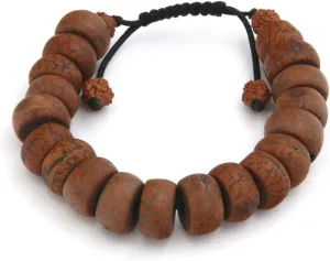Buddha Groove Handcrafted Men's Bodhi Seed Buddhist Bracelet with Rudraksha Seeds with Adjustable Length and Fit Sliding Cord | Made in Nepal