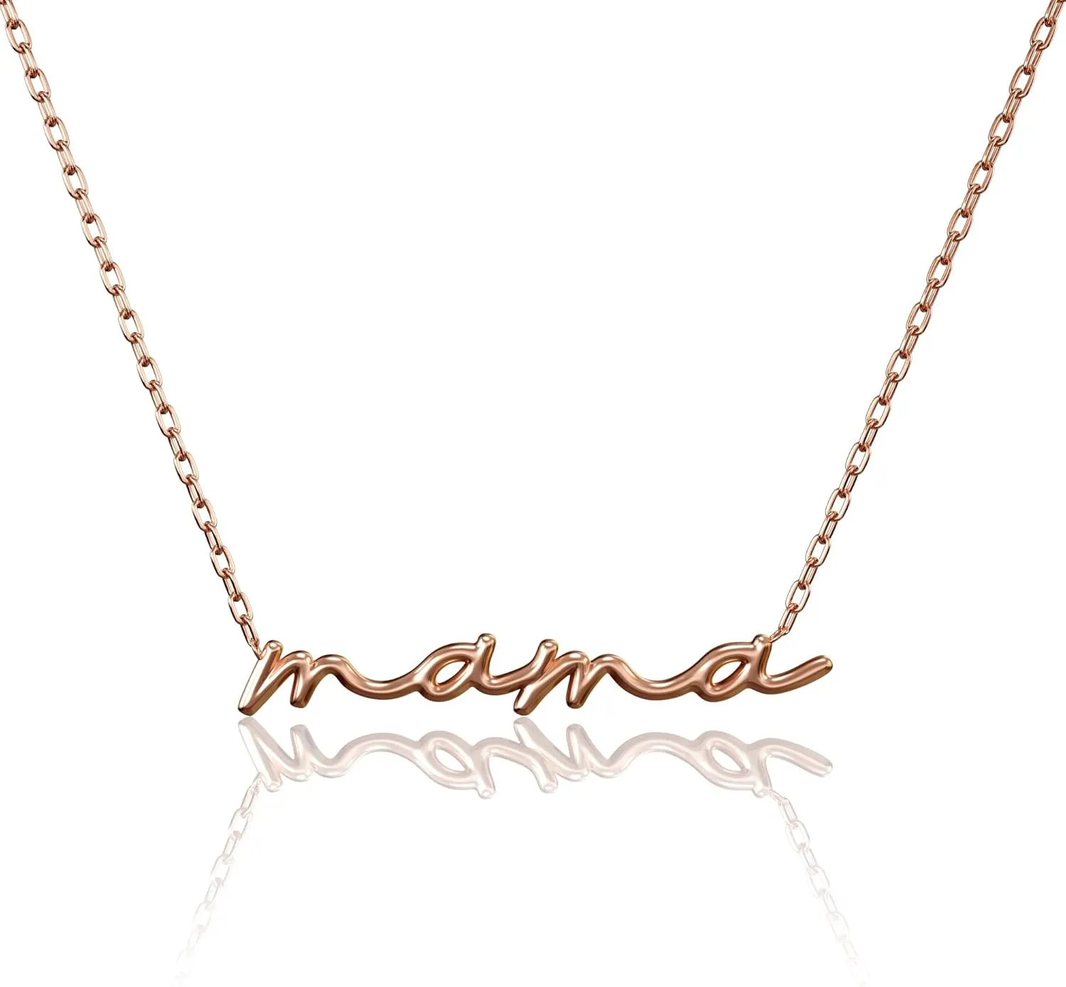 CAITLYNMINIMALIST Dainty Mama Necklace in 18K Gold 925 Sterling Silver Rose Gold Adjustable 16" 18" Mothers Day Gifts for Mom Grandma Wife
