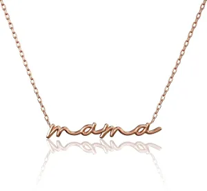 CAITLYNMINIMALIST Dainty Mama Necklace in 18K Gold 925 Sterling Silver Rose Gold Adjustable 16" 18" Mothers Day Gifts for Mom Grandma Wife